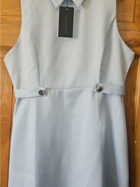 Fashion Union Sleeveless Light Blue Collared Dress